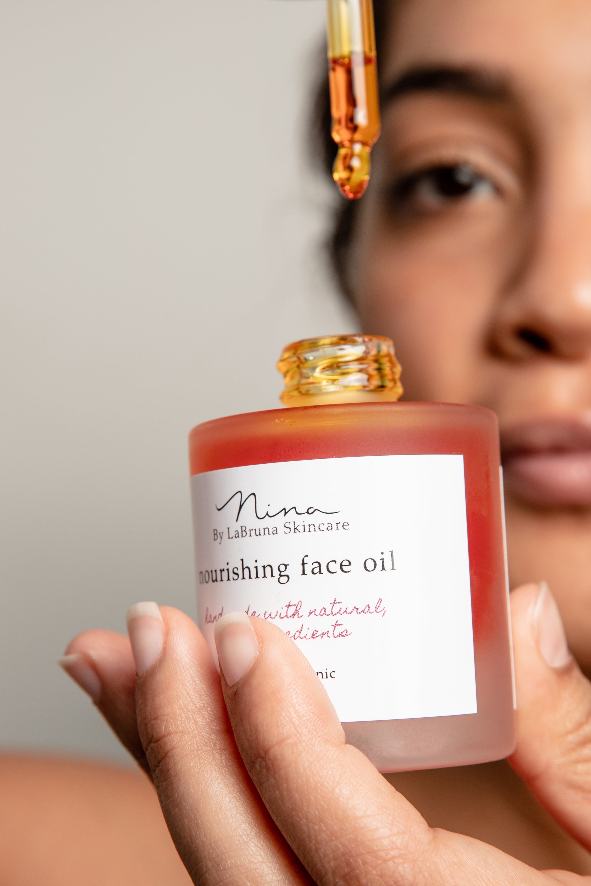 nourishing face oil texture shot