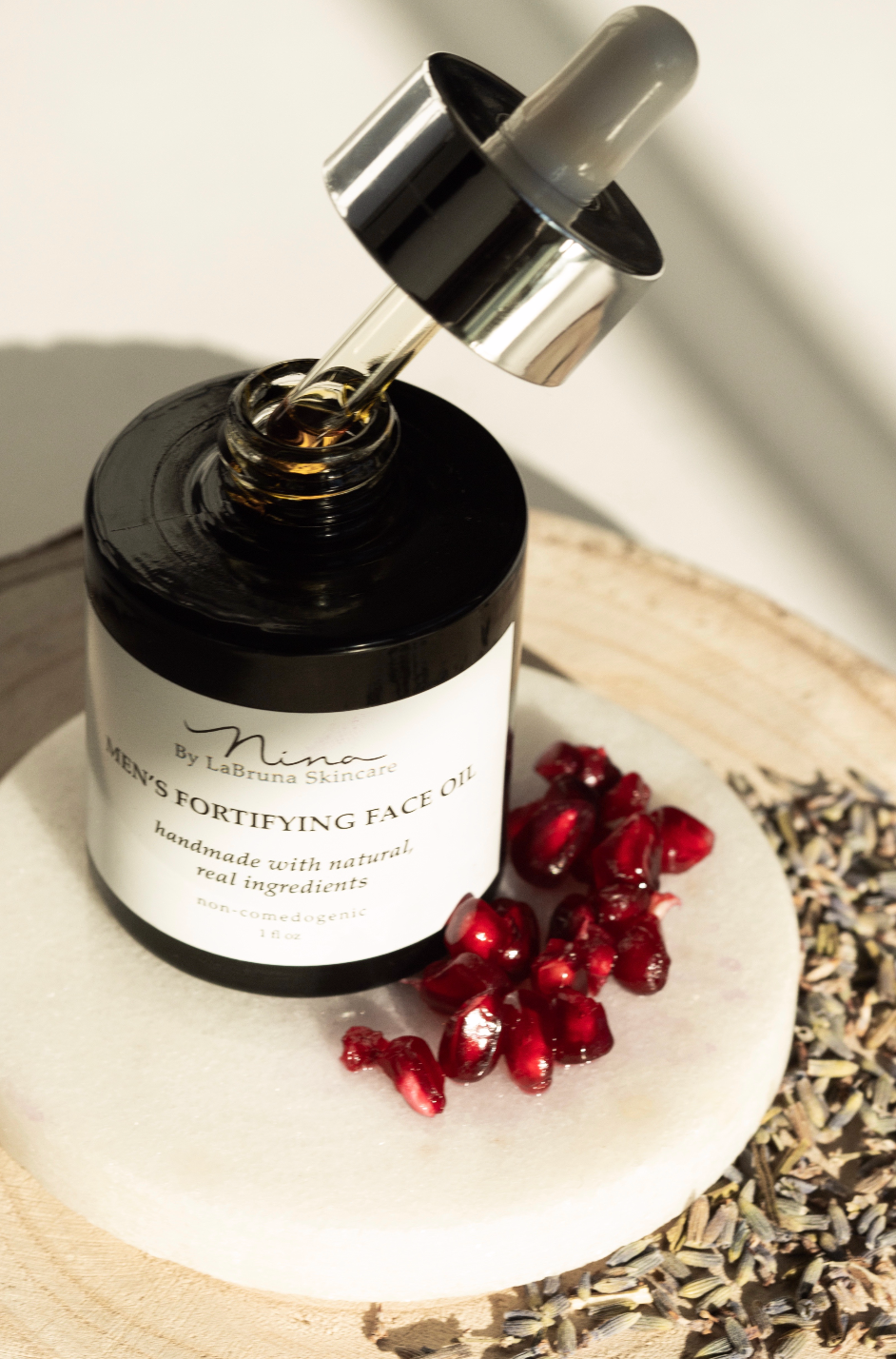 men's face oil artistic shot