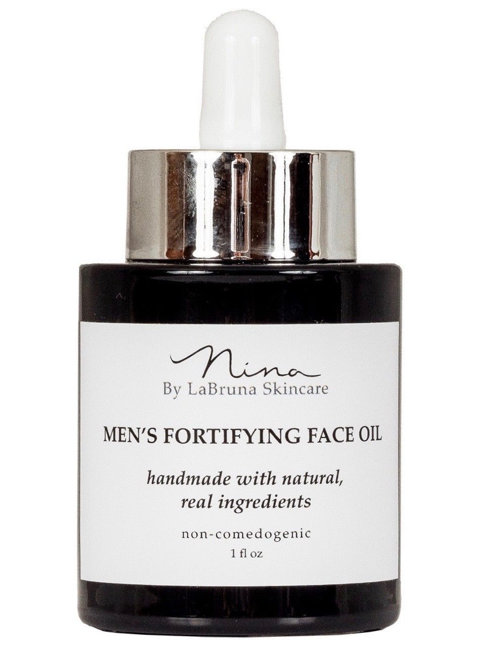 men's fortifying face oil bottle
